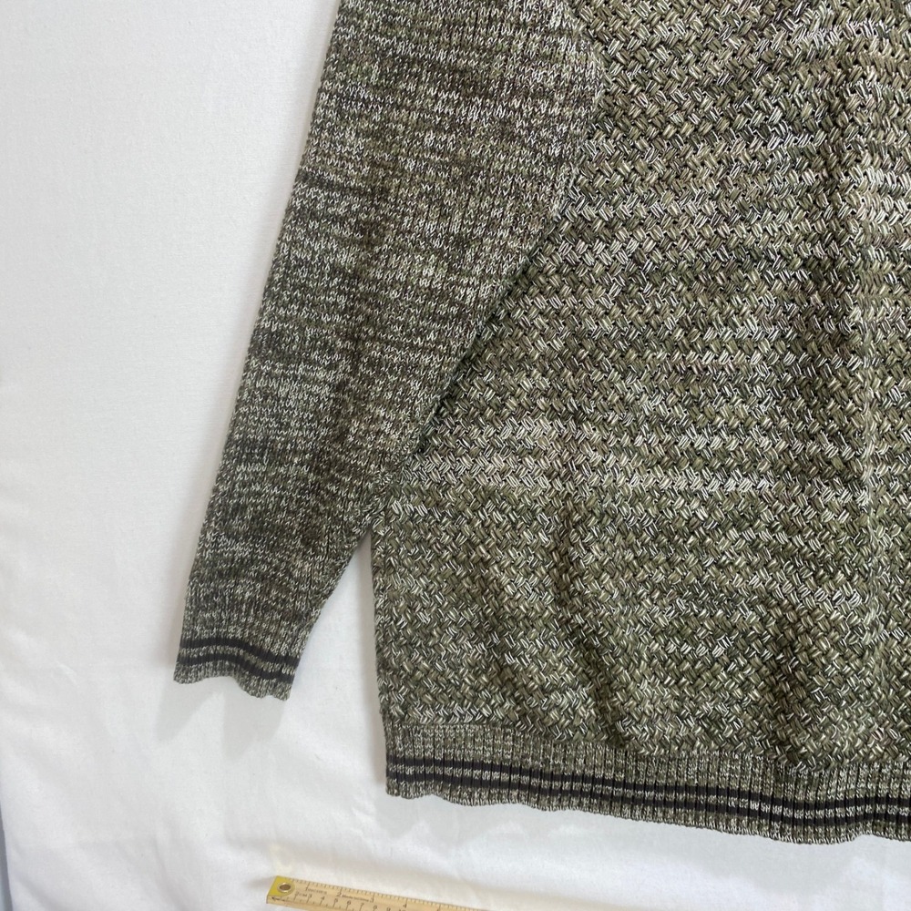 Carbon 2 Cobalt Mens Textured Knit 1/4 Zip Sweater‎ Olive Green XL 100 Cotton - Picture 5 of 9